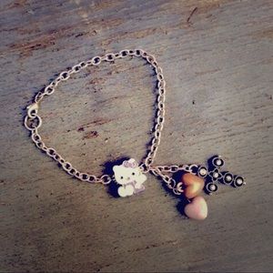 Custom Angel Hello Kitty Hearts & Cross Bracelet